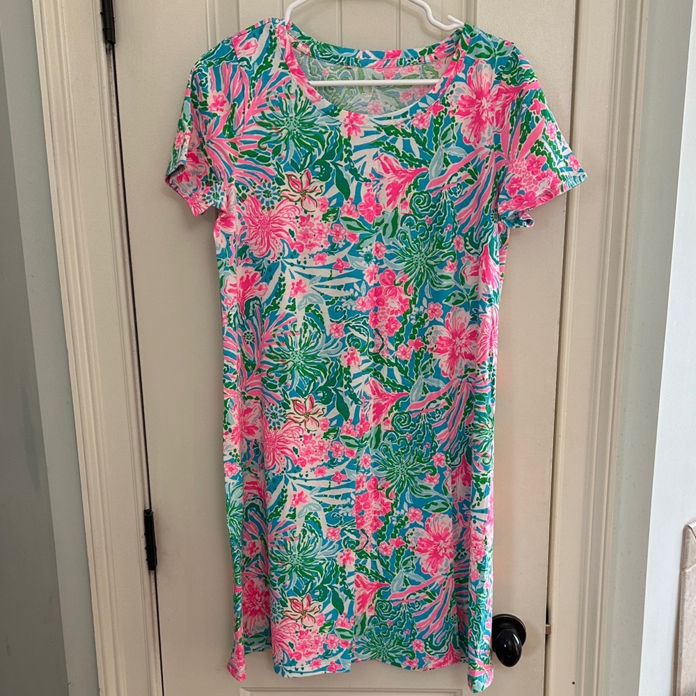 Lilly Pulitzer Pink and Green Floral Mini Dress